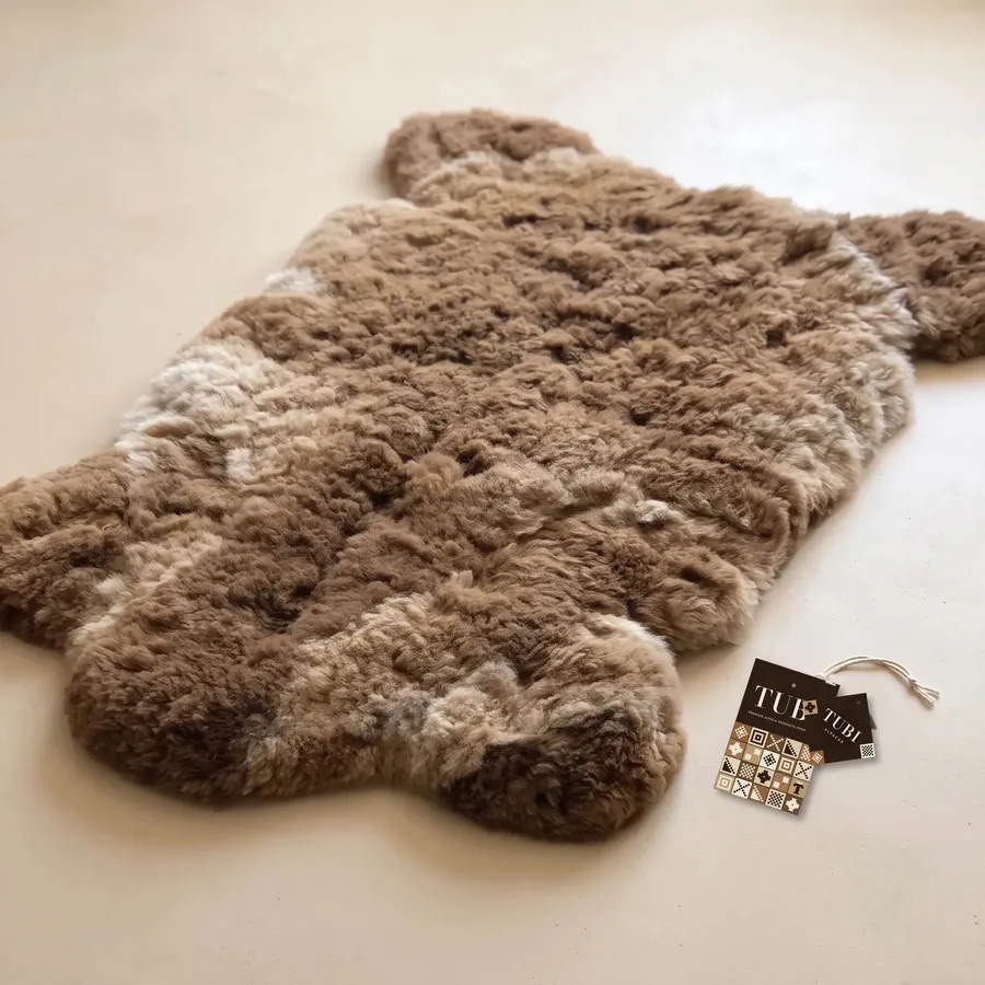 Alfombras de piel de alpaca en Brown Mix, piel de alpaca