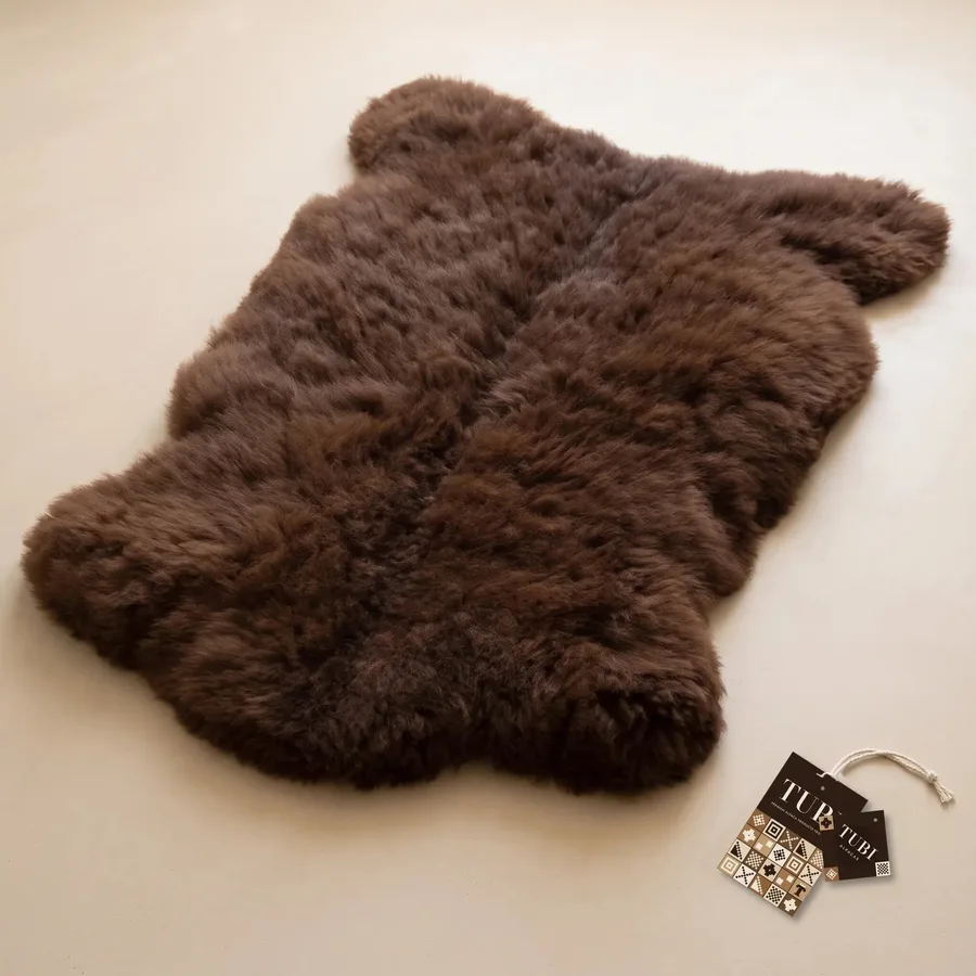 Alfombras de piel de alpaca en Chocolate, piel de alpaca
