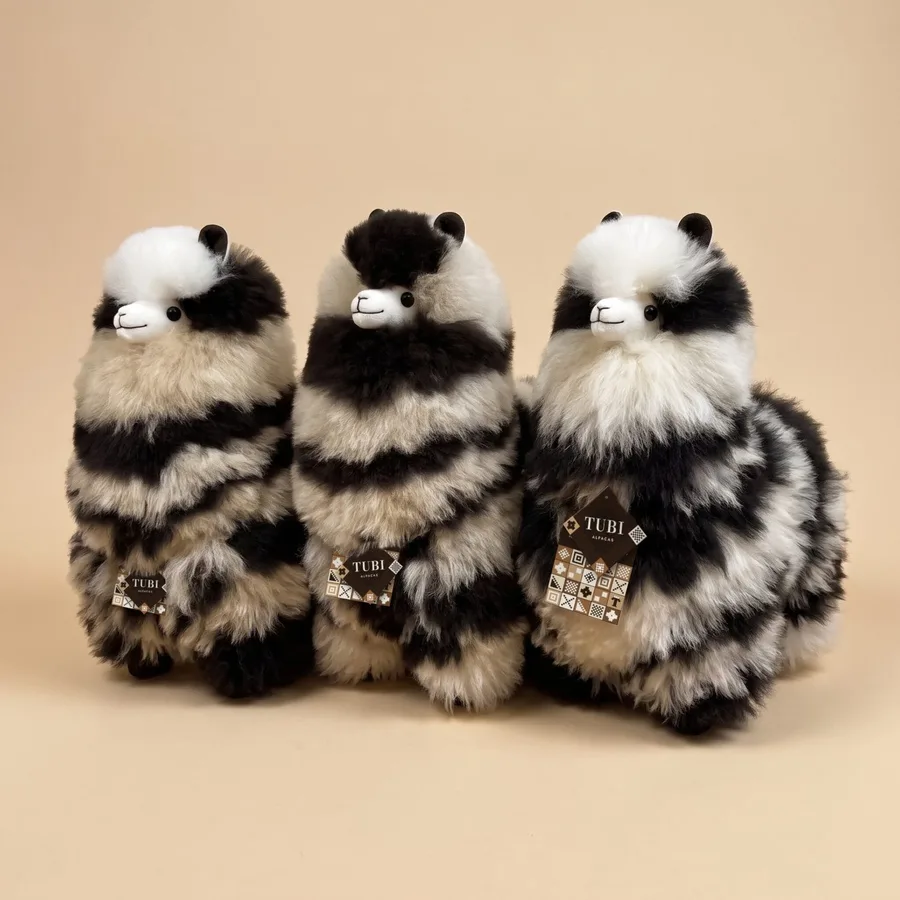 Peluches de alpaca Zebra, hechos a mano en Perú